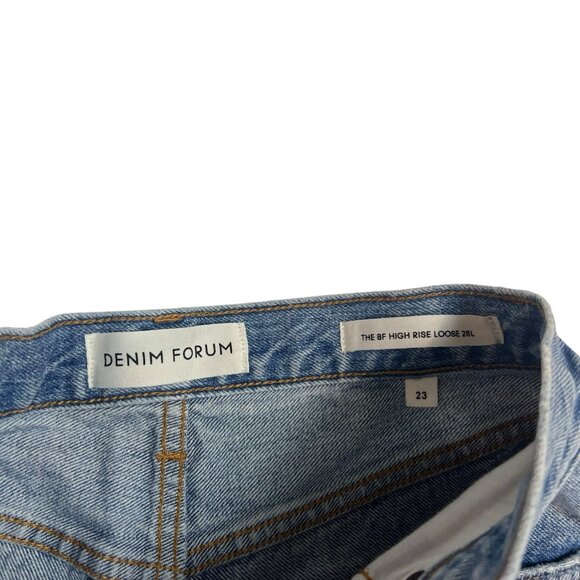 Denim Forum The Boyfriend High Rise Loose Jeans Size 23 Button Fly 9 Yrs Blondie - Picture 7 of 13